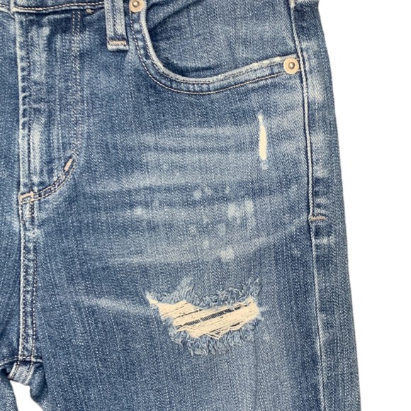 Agolde Women Sophie High Rise Distressed Skinny Jeans Size 25 Blue Stretch Denim - Picture 7 of 16
